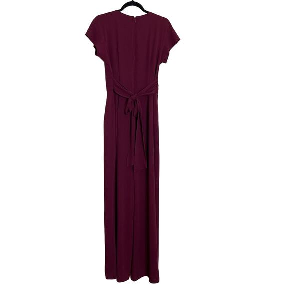 Gal Meets Glam Delaney Crossover Wrap Jumpsuit Red Wine Size 8 NEW - Picture 7 of 10